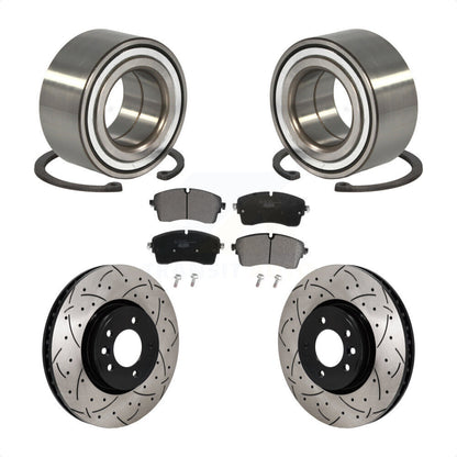 Kit de plaquettes de Rotor de frein, roulement de roue avant, fente de perçage, pour Land Rover Discover