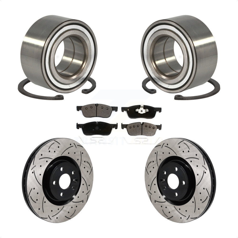 Kit de plaquettes de Rotor de frein, roulement de roue avant, fente de perçage, pour Land Rover Discover