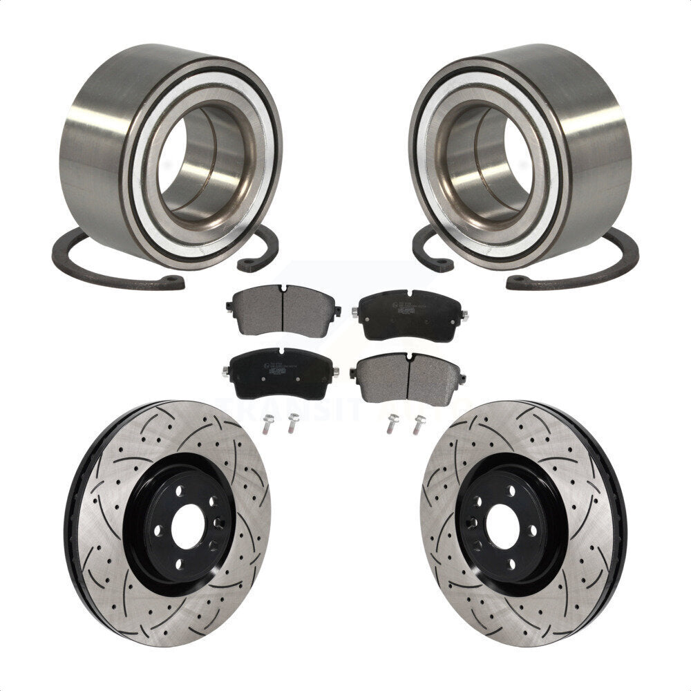 Kit de plaquettes de Rotor de frein, roulement de roue avant, fente percée, pour Land Rover Range Evoqu