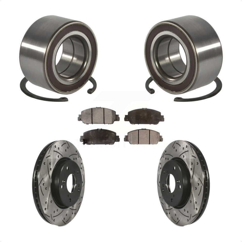 Kit de plaquettes de Rotor de frein, roulement de roue avant, fente de perçage, pour Honda HR-2016 – 2022