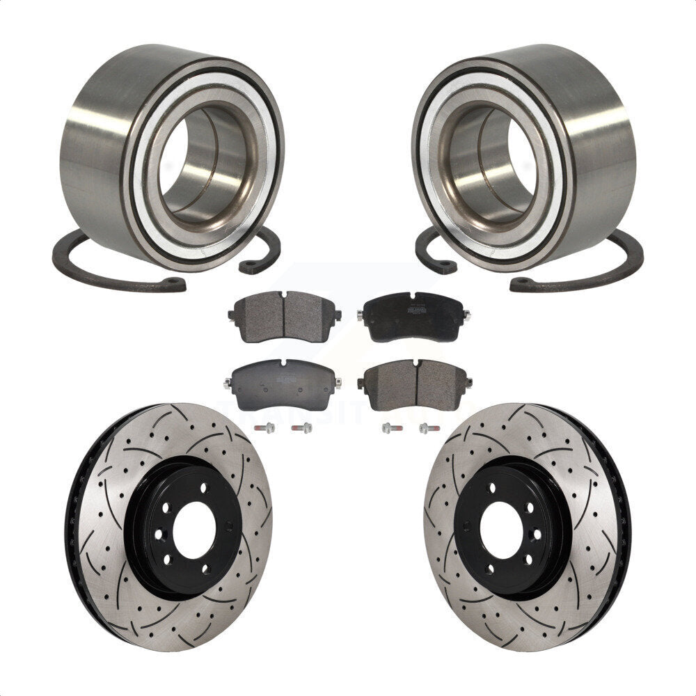 Kit de plaquettes de Rotor de frein, roulement de roue avant, fente de perçage, pour Land Rover Discover