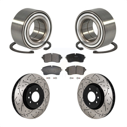 Kit de plaquettes de Rotor de frein, roulement de roue avant, fente de perçage, pour Land Rover Discover
