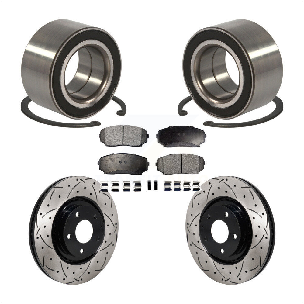 Kit de plaquettes de Rotor de frein, roulement de roue avant, fente de perçage, pour Mazda CX-2016 – 2018