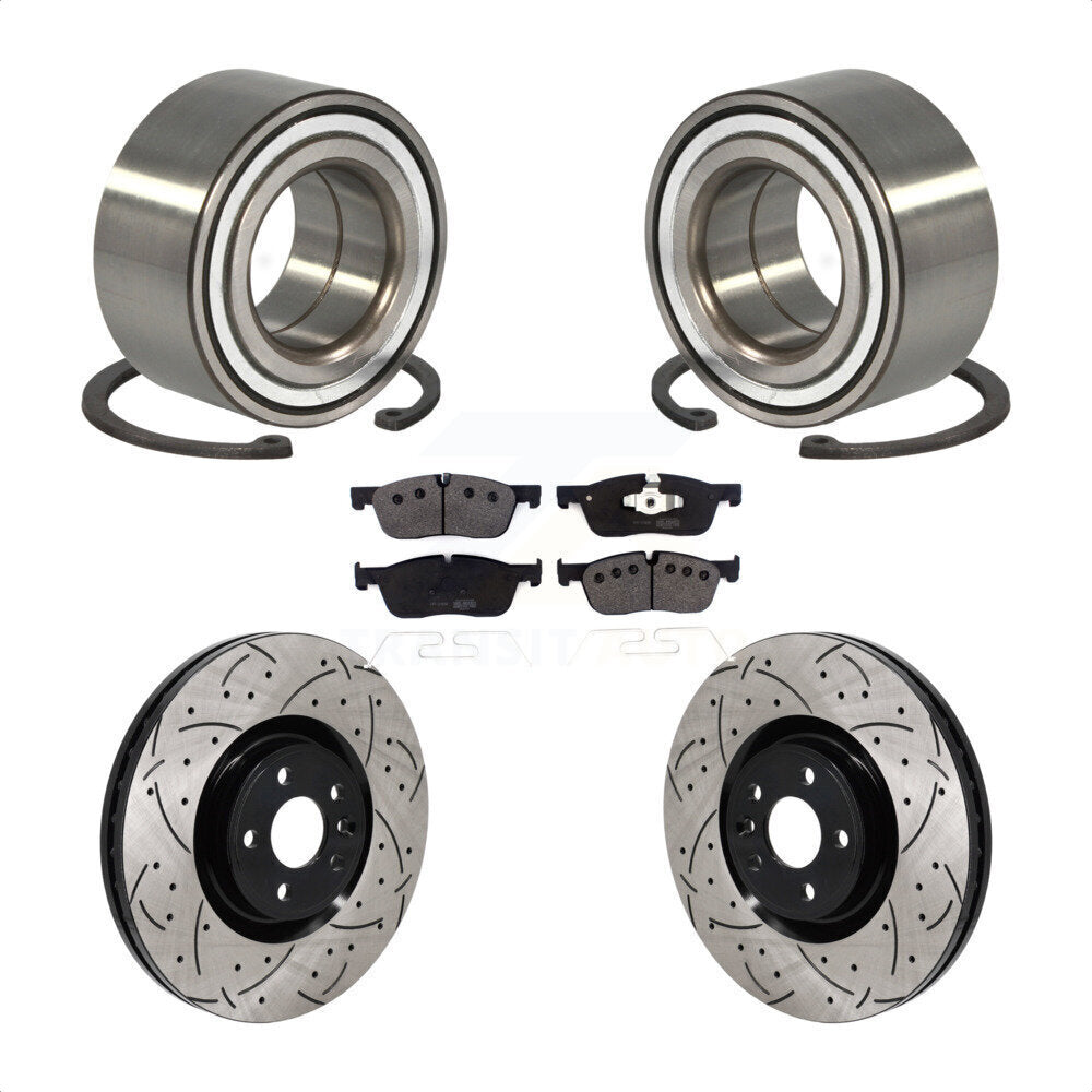 Kit de plaquettes de Rotor de frein, roulement de roue avant, fente de perçage, pour Land Rover Discover