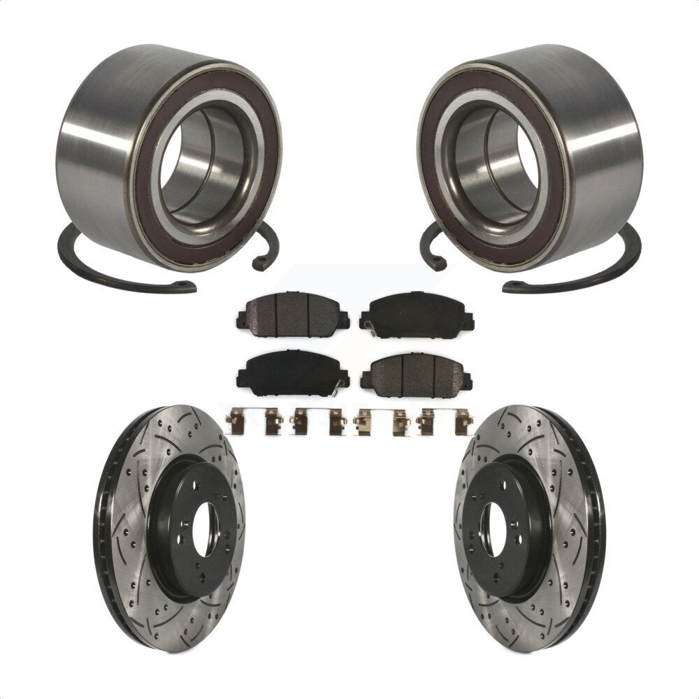 Kit de plaquettes de Rotor de frein, roulement de roue avant, fente de perçage, pour Honda HR-2016 – 2022