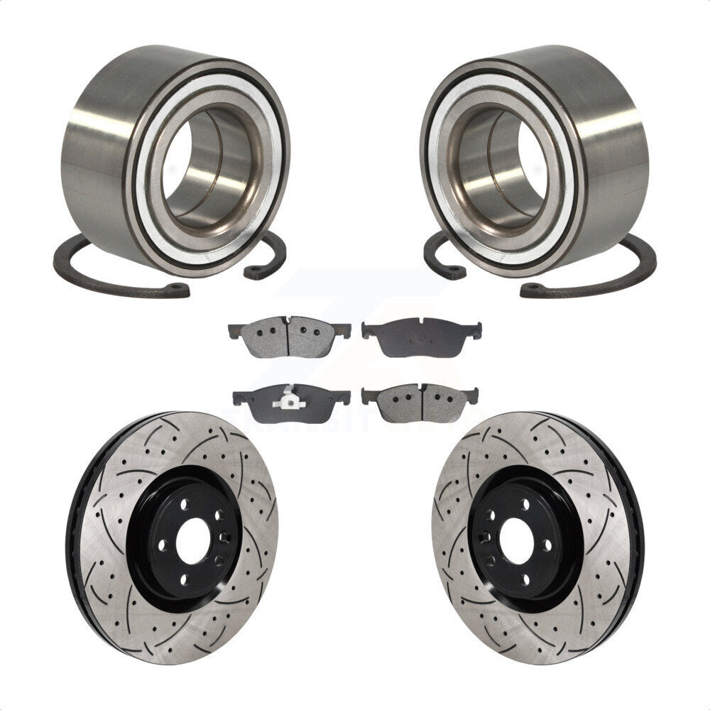 Kit de plaquettes de Rotor de frein, roulement de roue avant, fente de perçage, pour Land Rover Discover