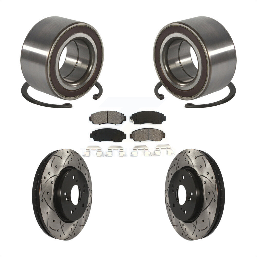 Kit de plaquettes de Rotor de frein, roulement de roue avant, fente de perçage, pour Honda CR-V Acura RD