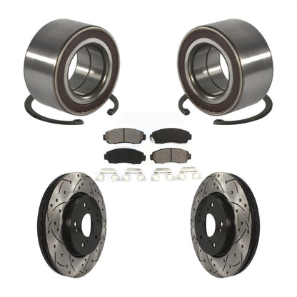 Kit de plaquettes de Rotor de frein, roulement de roue avant, fente de perçage, pour Honda CR-V Acura RD