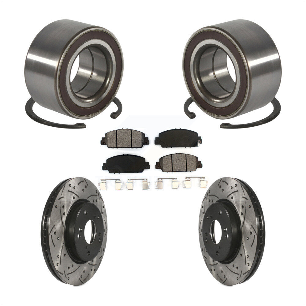 Kit de plaquettes de Rotor de frein, roulement de roue avant, fente de perçage, pour Honda HR-2016 – 2022