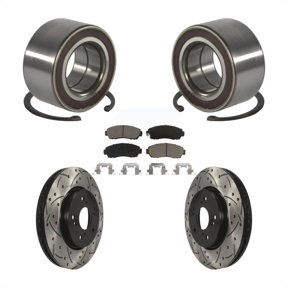 Kit de plaquettes de Rotor de frein, roulement de roue avant, fente de perçage, pour Honda CR-V Acura RD