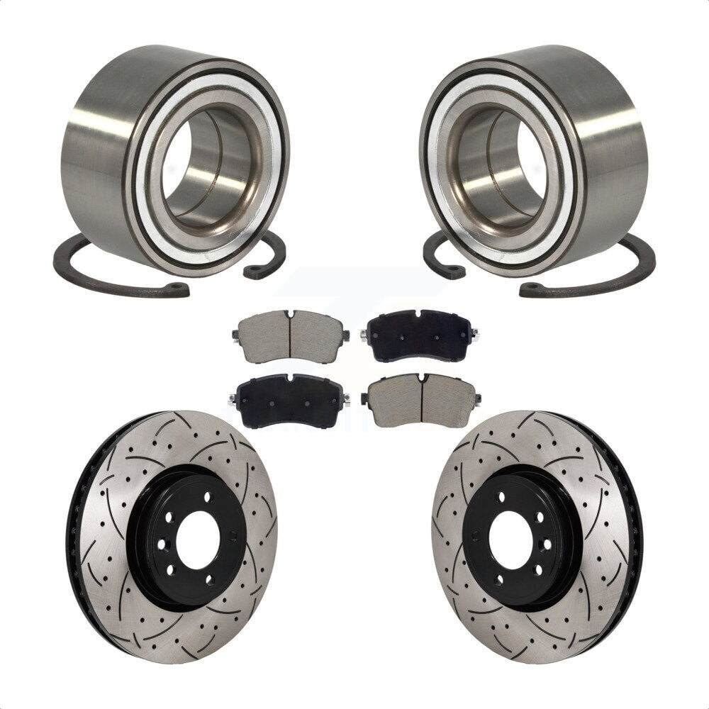Kit de plaquettes de Rotor de frein, roulement de roue avant, fente de perçage, pour Land Rover Discover