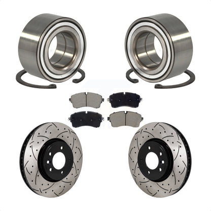 Kit de plaquettes de Rotor de frein, roulement de roue avant, fente de perçage, pour Land Rover Discover