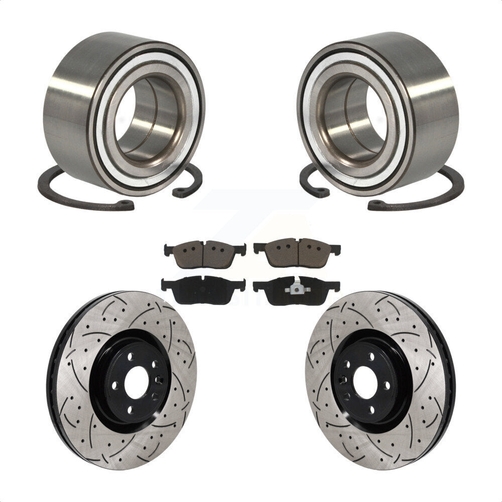 Kit de plaquettes de Rotor de frein, roulement de roue avant, fente de perçage, pour Land Rover Discover