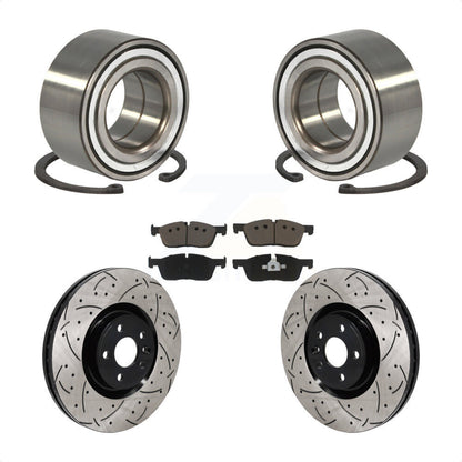 Kit de plaquettes de Rotor de frein, roulement de roue avant, fente de perçage, pour Land Rover Discover