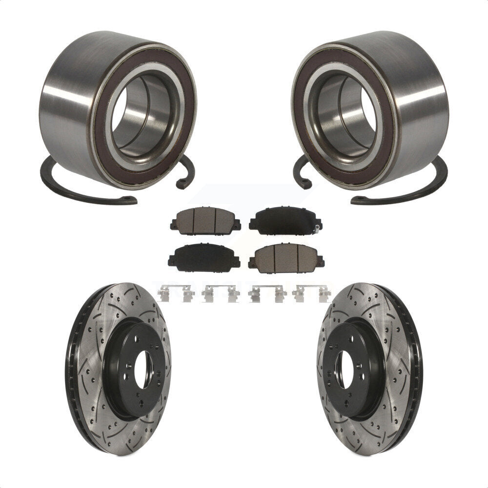 Kit de plaquettes de Rotor de frein, roulement de roue avant, fente de perçage, pour Honda HR-2016 – 2022