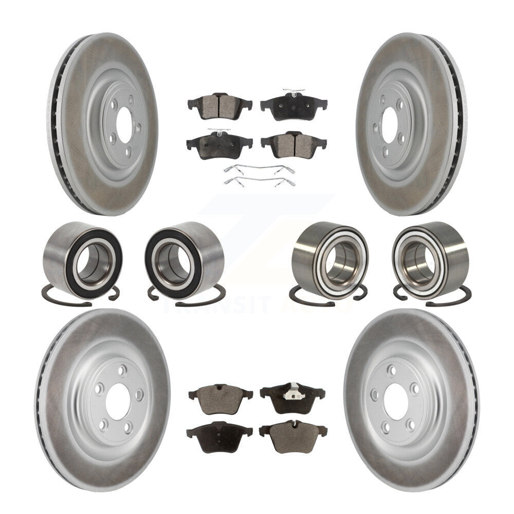 Kit de rotors et plaquettes de frein à disque revêtus de roulements avant et arrière (10 pièces) pour Jaguar XJ