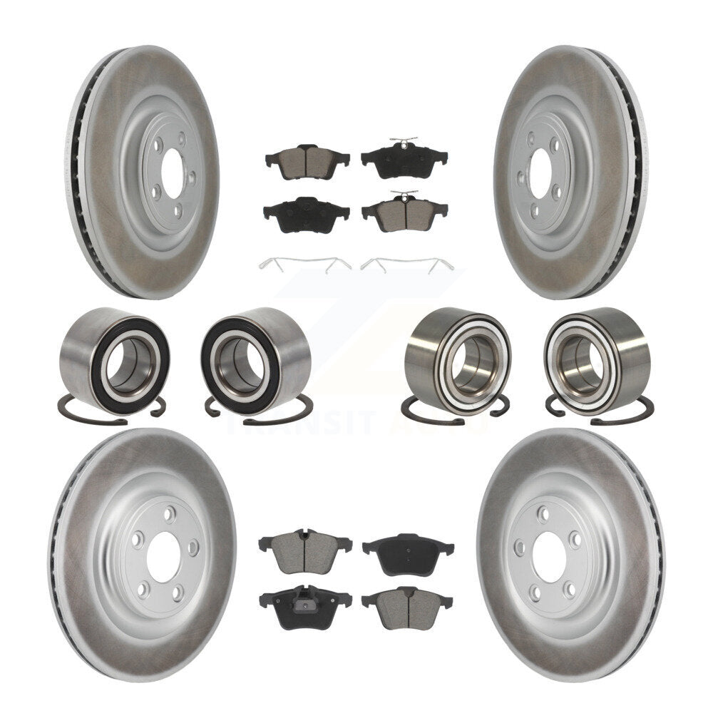 Kit de rotors et plaquettes de frein à disque revêtus de roulements avant et arrière (10 pièces) pour Jaguar XJ