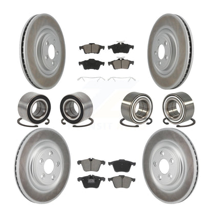 Kit de rotors et plaquettes de frein à disque revêtus de roulements avant et arrière (10 pièces) pour Jaguar XJ