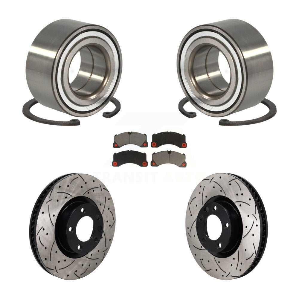 Kit de plaquettes de Rotor de frein, roulement de roue avant enduit de fente de perçage pour Volkswagen Touare