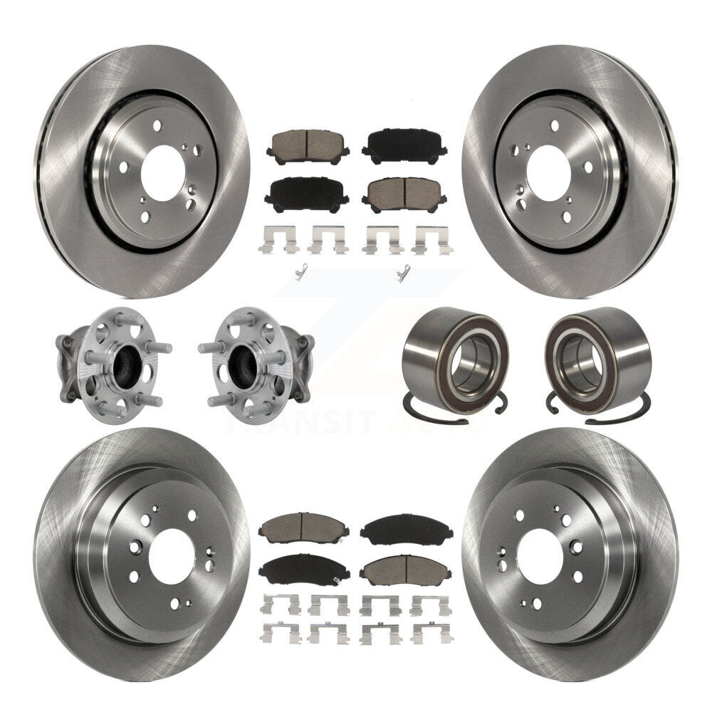 Kit de plaquettes de rotor de frein, roulement de moyeu avant et arrière (10 pièces) pour Honda Pilot FW 2016 – 2022