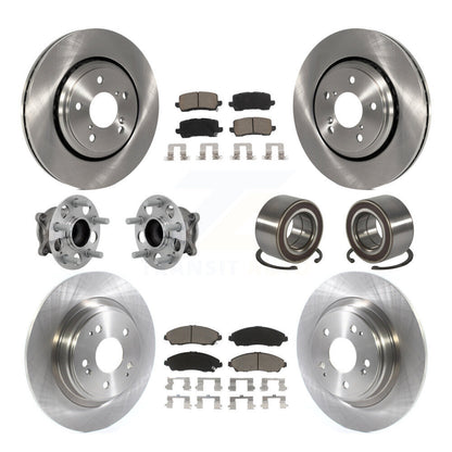 Kit de rotor de frein à disque et de plaquettes en céramique, roulement de moyeu avant et arrière (10 pièces) pour Acura MD