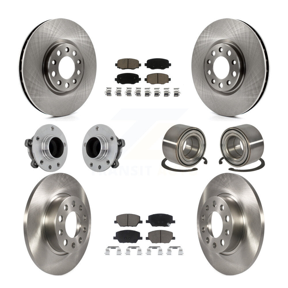 Kit de rotors et plaquettes de frein avec roulement de moyeu avant et arrière (10 pièces) pour Fiat 500X FW 2016 – 2018