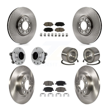 Kit de rotors et plaquettes de frein avec roulement de moyeu avant et arrière (10 pièces) pour Fiat 500X FW 2016 – 2018