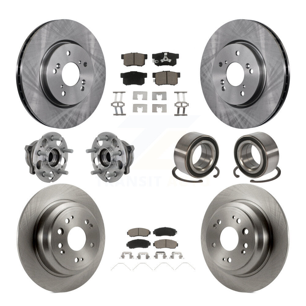 Kit de plaquettes de Rotor de frein, roulement de moyeu avant et arrière (10 pièces) pour Honda Crosstour Accord AW