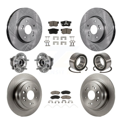 Kit de plaquettes de Rotor de frein, roulement de moyeu avant et arrière (10 pièces) pour Honda Crosstour Accord AW