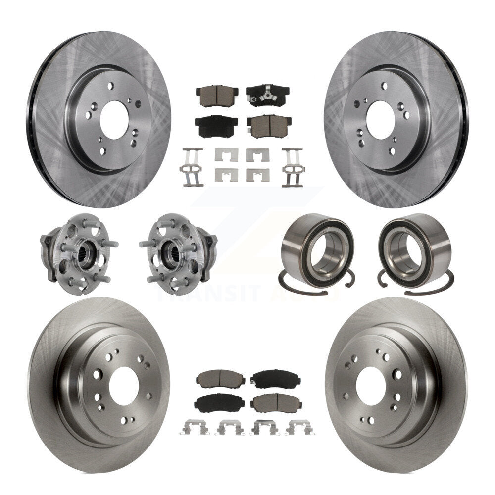 Kit de plaquettes de Rotor de frein, roulement de moyeu avant et arrière (10 pièces) pour Honda Accord Crosstour AW