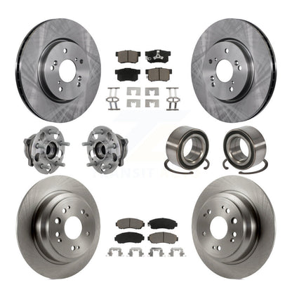 Kit de plaquettes de Rotor de frein, roulement de moyeu avant et arrière (10 pièces) pour Honda Accord Crosstour AW