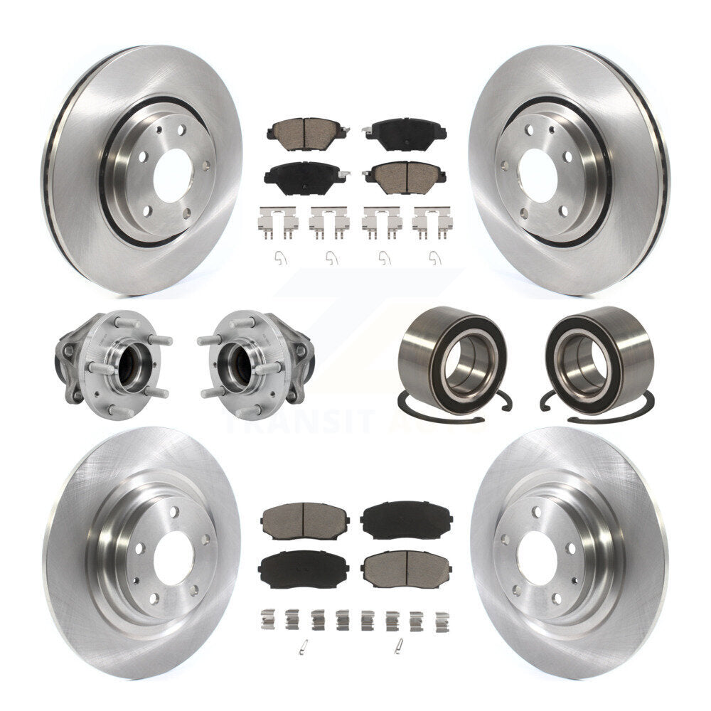 Kit de rotor et de plaquettes de frein avec roulement de moyeu avant et arrière (10 pièces) pour Mazda CX-9 FW 2016 – 2018