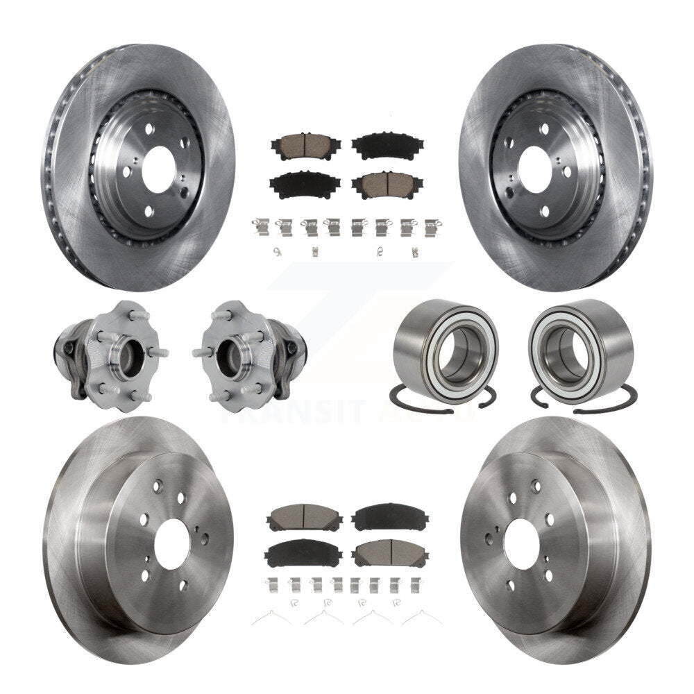 Kit de Rotor et plaquettes de frein, roulement de moyeu avant et arrière (10 pièces) pour Toyota Highlander Lexu