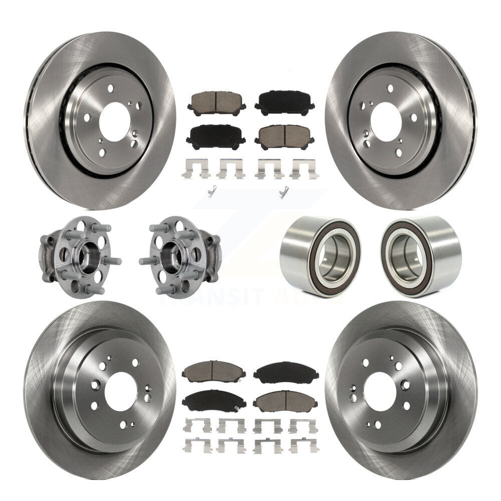 Kit de plaquettes de rotor de frein, roulement de moyeu avant et arrière (10 pièces) pour Honda Ridgeline AW 17-19