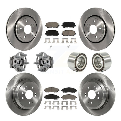 Kit de plaquettes de rotor de frein, roulement de moyeu avant et arrière (10 pièces) pour Honda Ridgeline AW 17-19