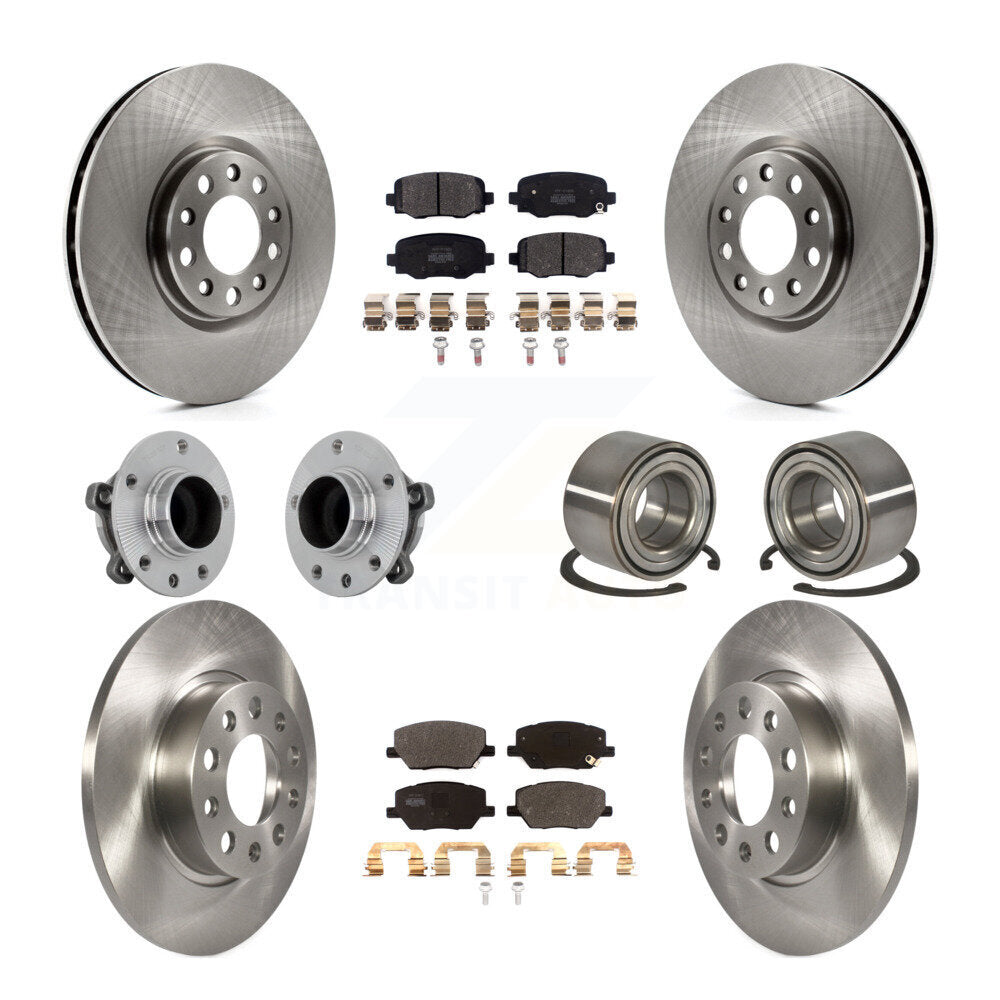 Kit de rotors et plaquettes de frein avec roulement de moyeu avant et arrière (10 pièces) pour Fiat 500X FW 2016 – 2018