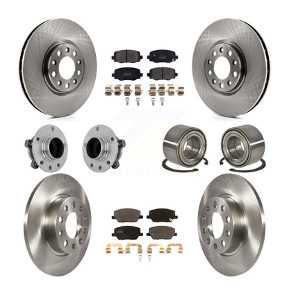 Kit de rotors et plaquettes de frein avec roulement de moyeu avant et arrière (10 pièces) pour Fiat 500X FW 2016 – 2018