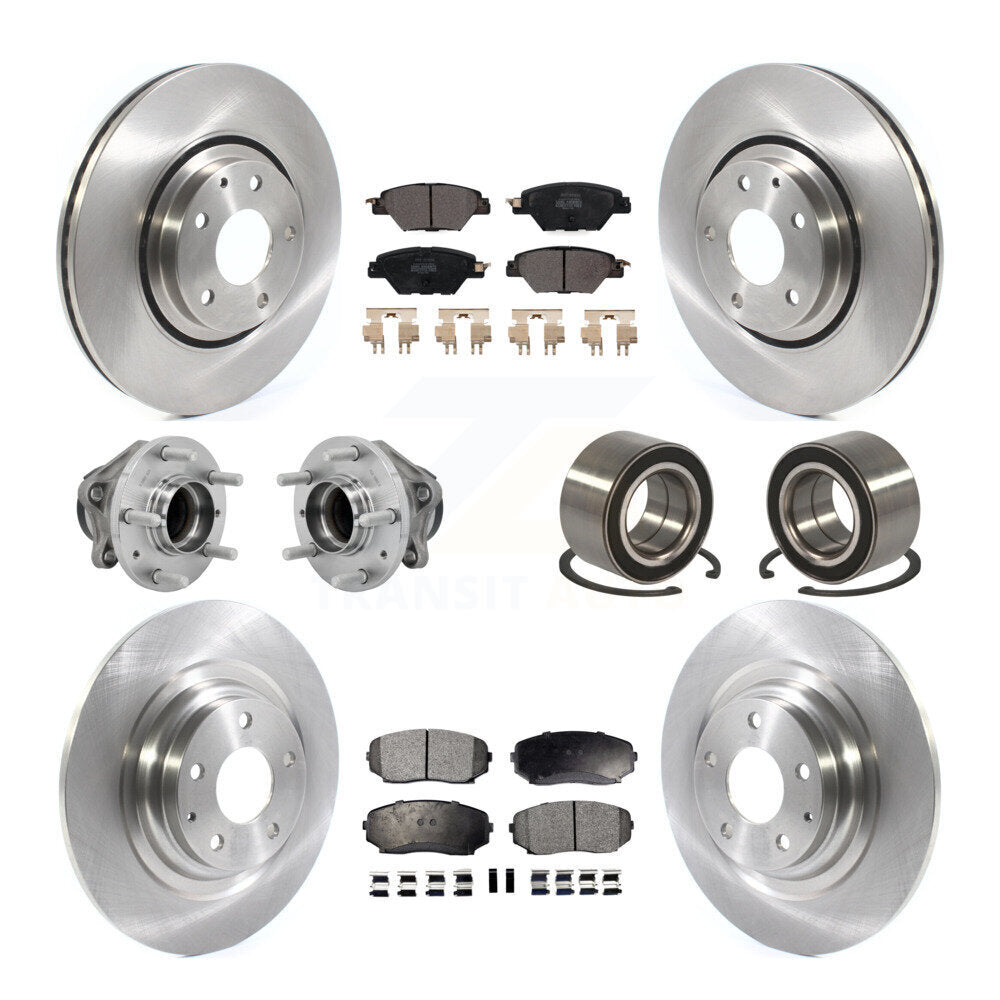 Kit de rotor et de plaquettes de frein avec roulement de moyeu avant et arrière (10 pièces) pour Mazda CX-9 FW 2016 – 2018