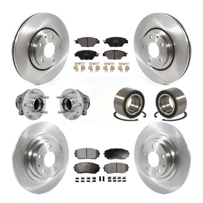 Kit de rotor et de plaquettes de frein avec roulement de moyeu avant et arrière (10 pièces) pour Mazda CX-9 FW 2016 – 2018