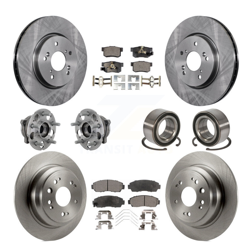 Kit de plaquettes de Rotor de frein, roulement de moyeu avant et arrière (10 pièces) pour Honda Crosstour Accord AW