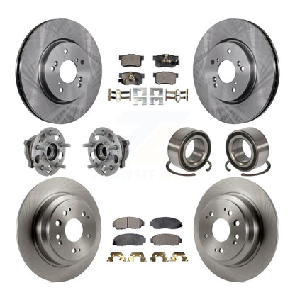 Kit de plaquettes de Rotor de frein, roulement de moyeu avant et arrière (10 pièces) pour Honda Accord Crosstour AW