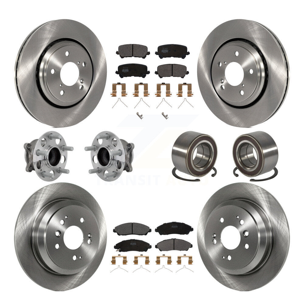 Kit de plaquettes de rotor de frein, roulement de moyeu avant et arrière (10 pièces) pour Honda Pilot FW 2016 – 2022