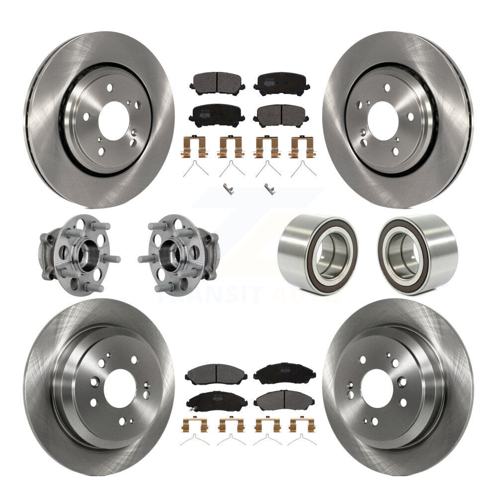 Kit de plaquettes de rotor de frein, roulement de moyeu avant et arrière (10 pièces) pour Honda Ridgeline AW 17-19