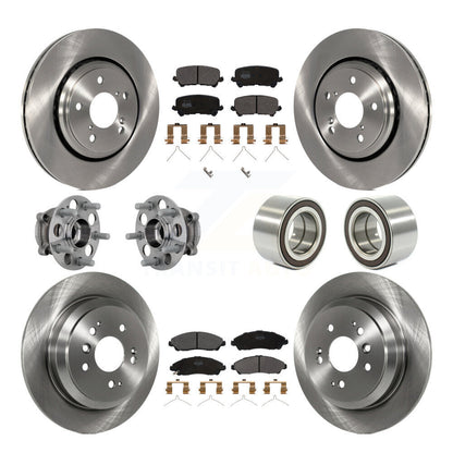 Kit de plaquettes de rotor de frein, roulement de moyeu avant et arrière (10 pièces) pour Honda Ridgeline AW 17-19