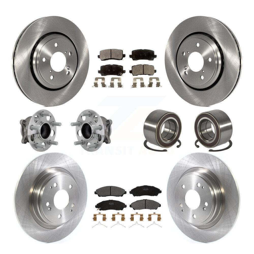 Kit de rotors et plaquettes de frein à disque, roulement de moyeu de roue avant et arrière (10 pièces) pour Acura MD