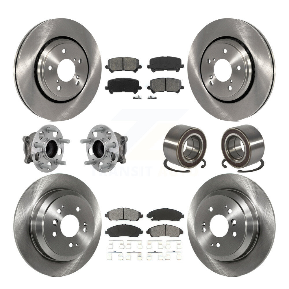 Kit de plaquettes de rotor de frein, roulement de moyeu avant et arrière (10 pièces) pour Honda Pilot FW 2016 – 2022
