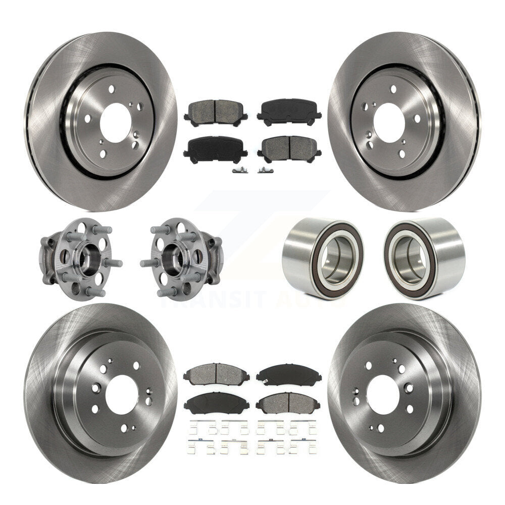 Kit de plaquettes de rotor de frein, roulement de moyeu avant et arrière (10 pièces) pour Honda Ridgeline AW 17-19