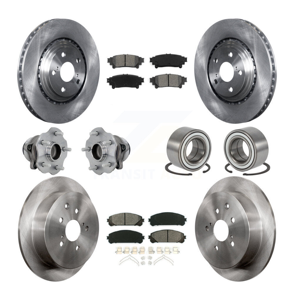 Kit de Rotor et plaquettes de frein, roulement de moyeu avant et arrière (10 pièces) pour Toyota Highlander Lexu