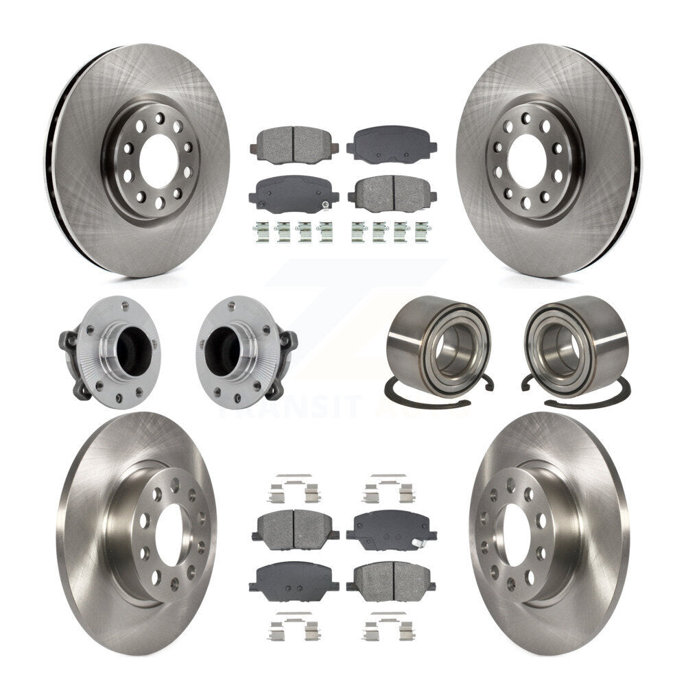 Kit de rotors et plaquettes de frein avec roulement de moyeu avant et arrière (10 pièces) pour Fiat 500X FW 2016 – 2018