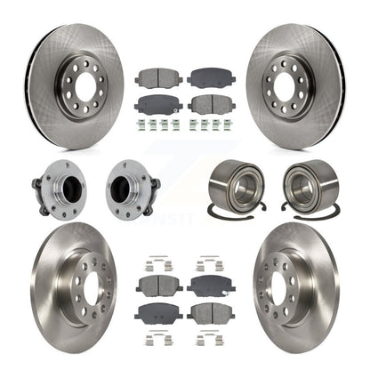 Kit de rotors et plaquettes de frein avec roulement de moyeu avant et arrière (10 pièces) pour Fiat 500X FW 2016 – 2018